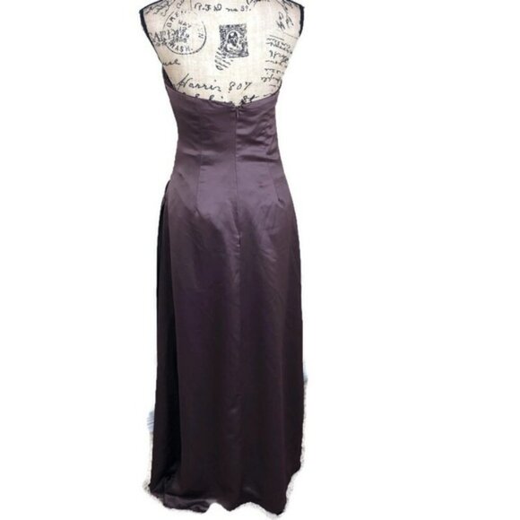 Bill Levkoff Cocoa Brown Strapless Gown Dress 10 - Picture 4 of 6